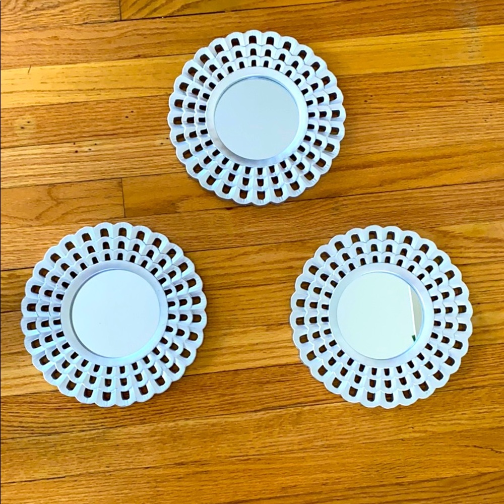 Silver mirrors, set of three.
